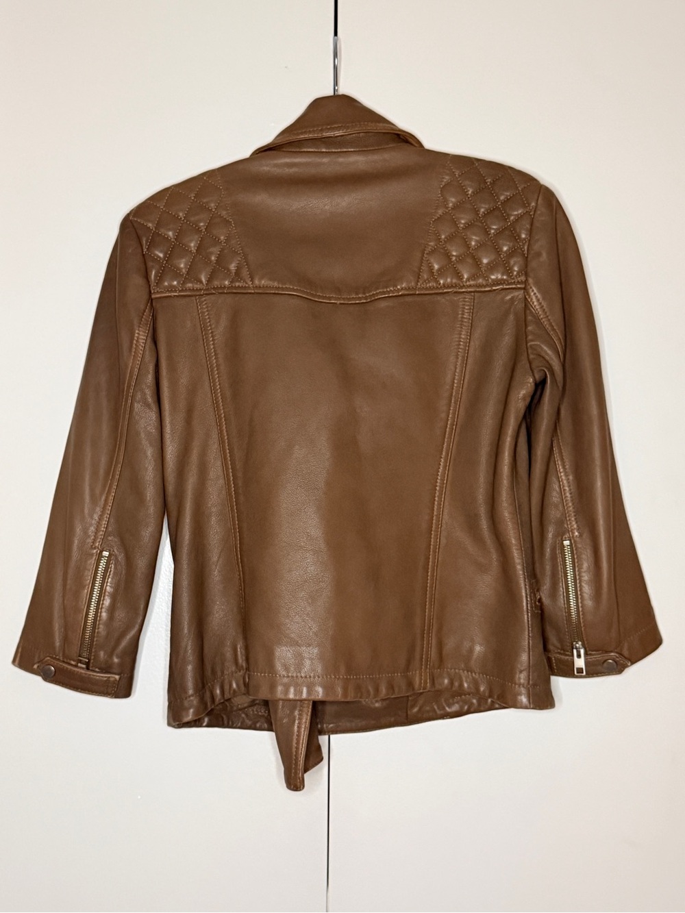 AllSaints Cropped Cargo Leather Biker Jacket - Picture 10 of 10